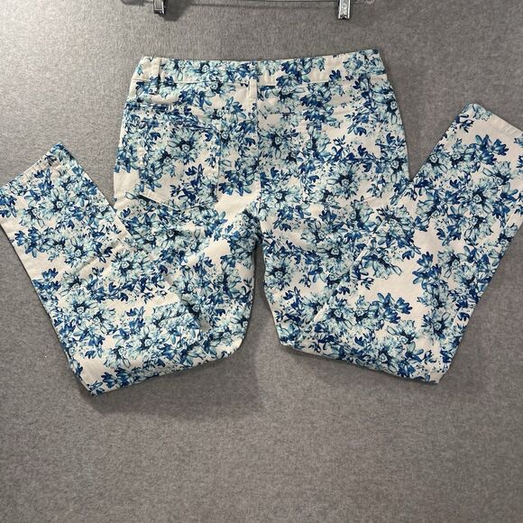 Garnet Hill Floral Jeans Blue White Size 10 (31x27) EUC coastal grandma - Picture 12 of 15